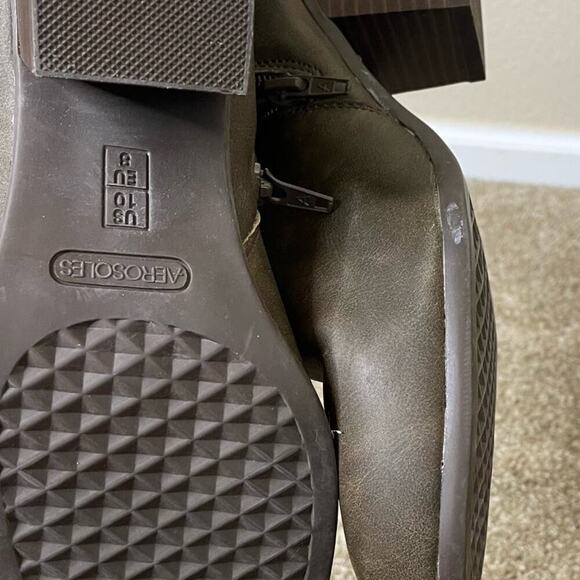 Aerosoles Women's Vitality Boot Faux Leather ankle booties memory foam SZ 10 tan - Picture 9 of 10